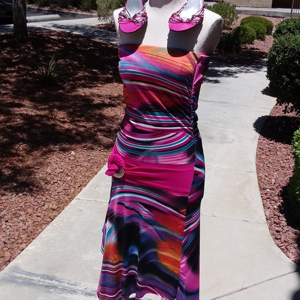 Strapless unique beautiful summer dress